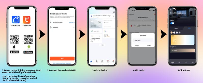6Inch Ultra-Thin 6CCT Multicolor LED Recessed Night Lights 12W 1050Lumen 110-130V Dimmable Downlights for Living Room2000K 2700K 3000K 3500K 4000K 5000K Adjustable Lighting for Bedroom luces led para casa