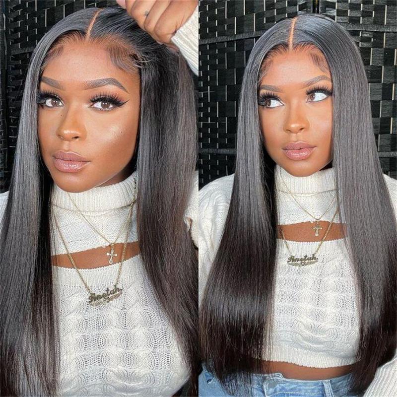 Megalook Wear Go Glueless Wigs Pre Cut 6x5 HD Lace Straight Lace Front Human Hair Wigs Bleached Tiny Knots Easy Put On Go Beginner Friendly Wig Megalook Wear Go Glueless Wigs Pre Cut 6x5 HD Lace Straight Lace Front Human Hair Wigs Bleached Tiny Knots Easy Put On Go Beginner Friendly Wig