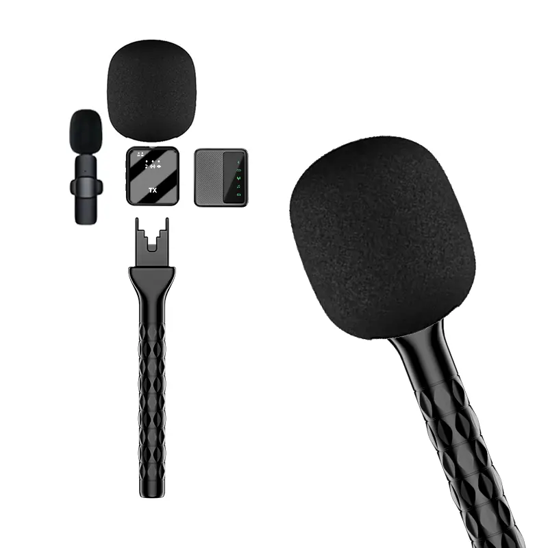 3 in 1 Handheld Holder Stick for Wireless Microphone - Compact Design for Live Karaoke Studio Interviews & Outdoor Recordings Audio Portable