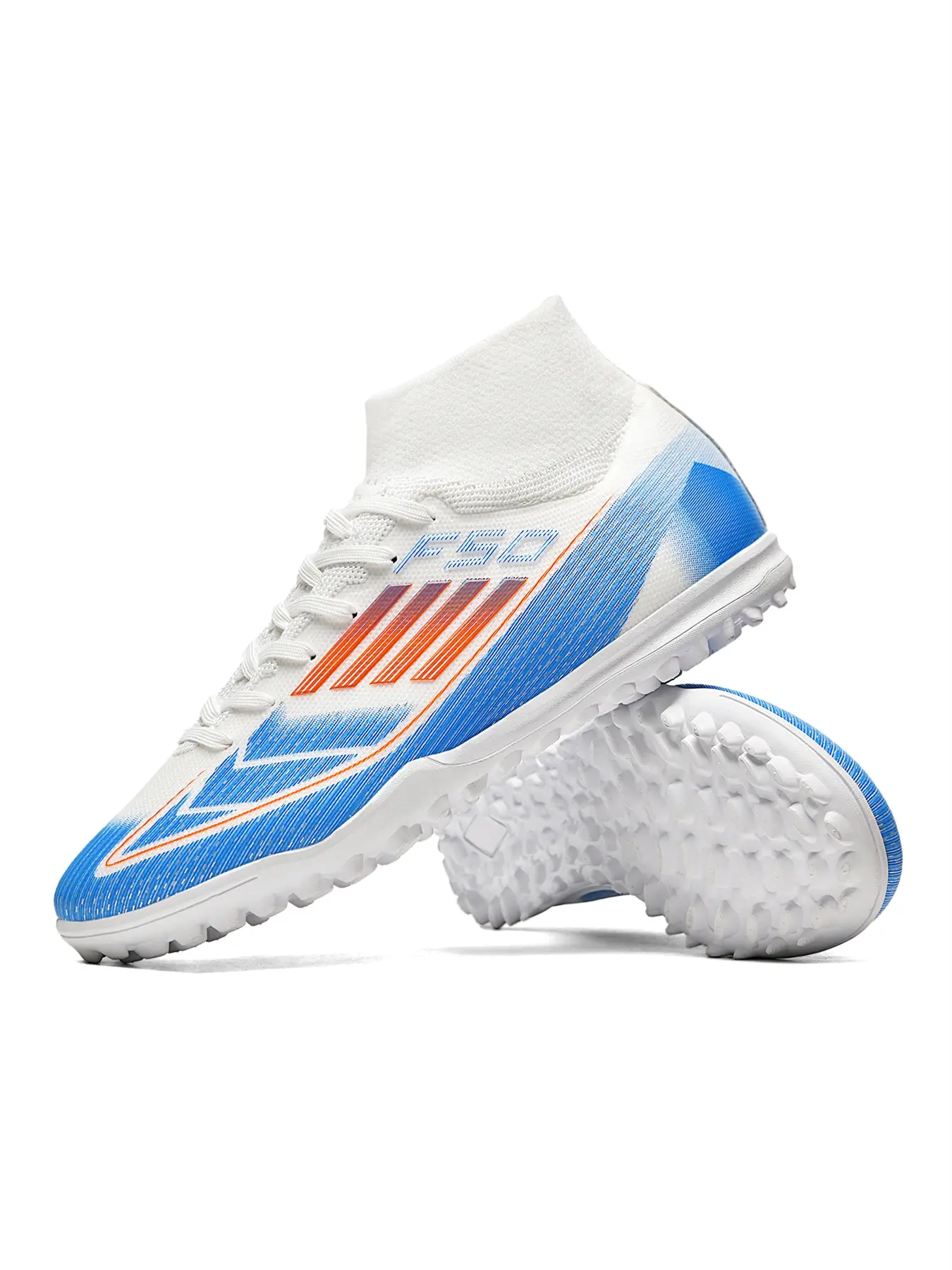 Professional Football Shoes Sports Shoes Lightweight Breathable TF Nails Anti-Slip Durable Rubber Sole Training Competition Outdoor Lawn Soccer Boots Turf Shoes