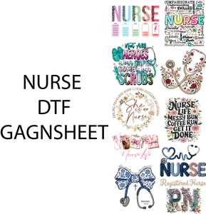 Nurse DTF Gangsheet for Shirtmaking - High-Quality DTF Transfer Sheets for Custom Nurse Designs