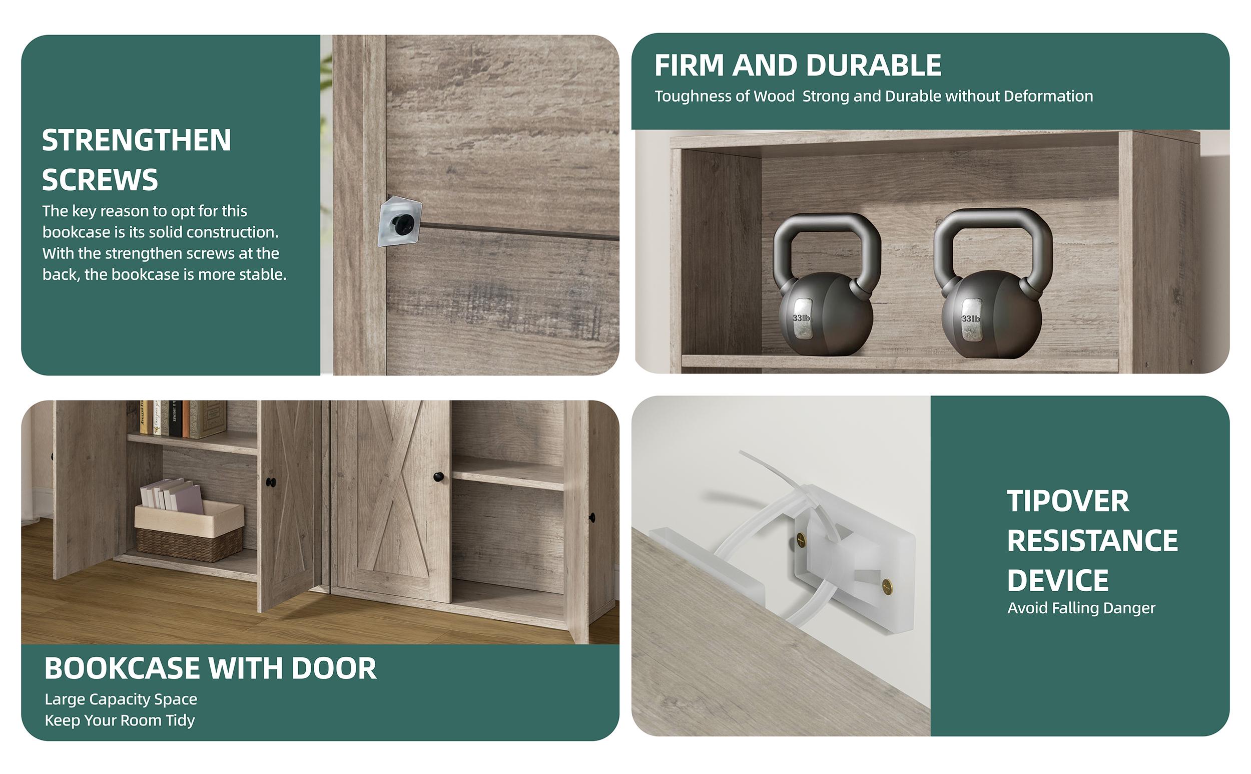 Walsunny 70 inch bookshelves / Bookcases, Floor Standing Display Storage Shelves, Tall Bookcase for Bedroom, Living Room, Office, Black/Brown/White