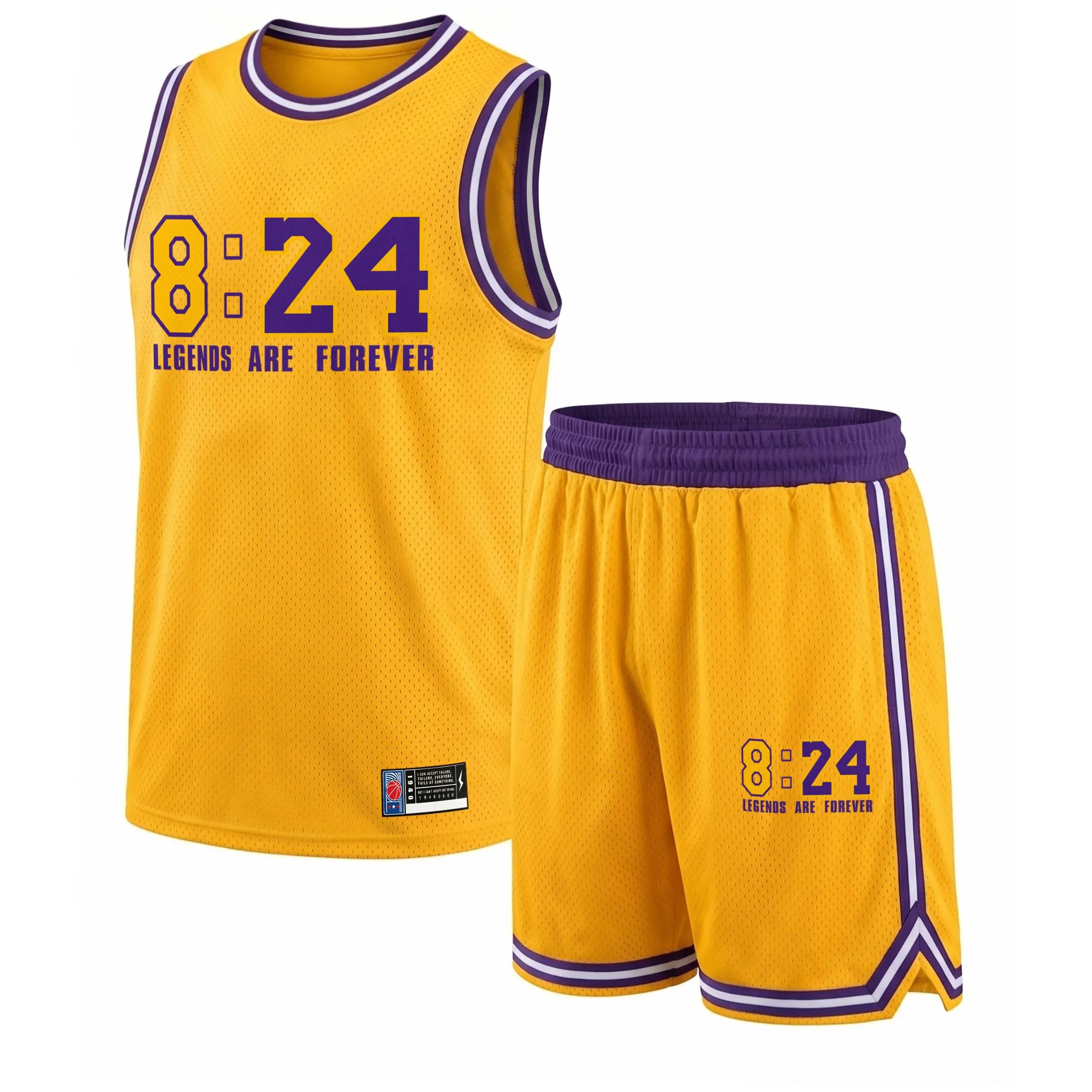 Men's 2-Piece Basketball Sportswear Outfit - Color-Block Quick Dry Outdoor Sports Top & Active Shorts, Loose-Fit Mesh for Training, Fitness