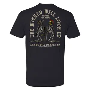 The Wicked Will Look Up Tactical T Shirt, Dark Humor Military Apparel For Men Who Love Tactical Style And Sarcastic Statements, Relaxed Fit Streetwear Tee For Daily Wear And Gift Ideas