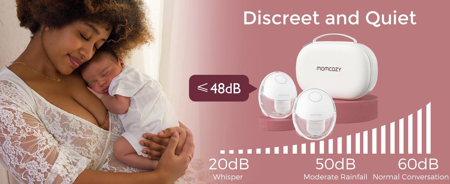 Momcozy Black Friday Breast Pump Hands Free Mobile Style | M6, Wearable Breastfeeding Pump Ideal Rhythm for More Milk, DoubleFit Flange More Fit & Discreet with 3 Modes & 9 Levels, 24mm