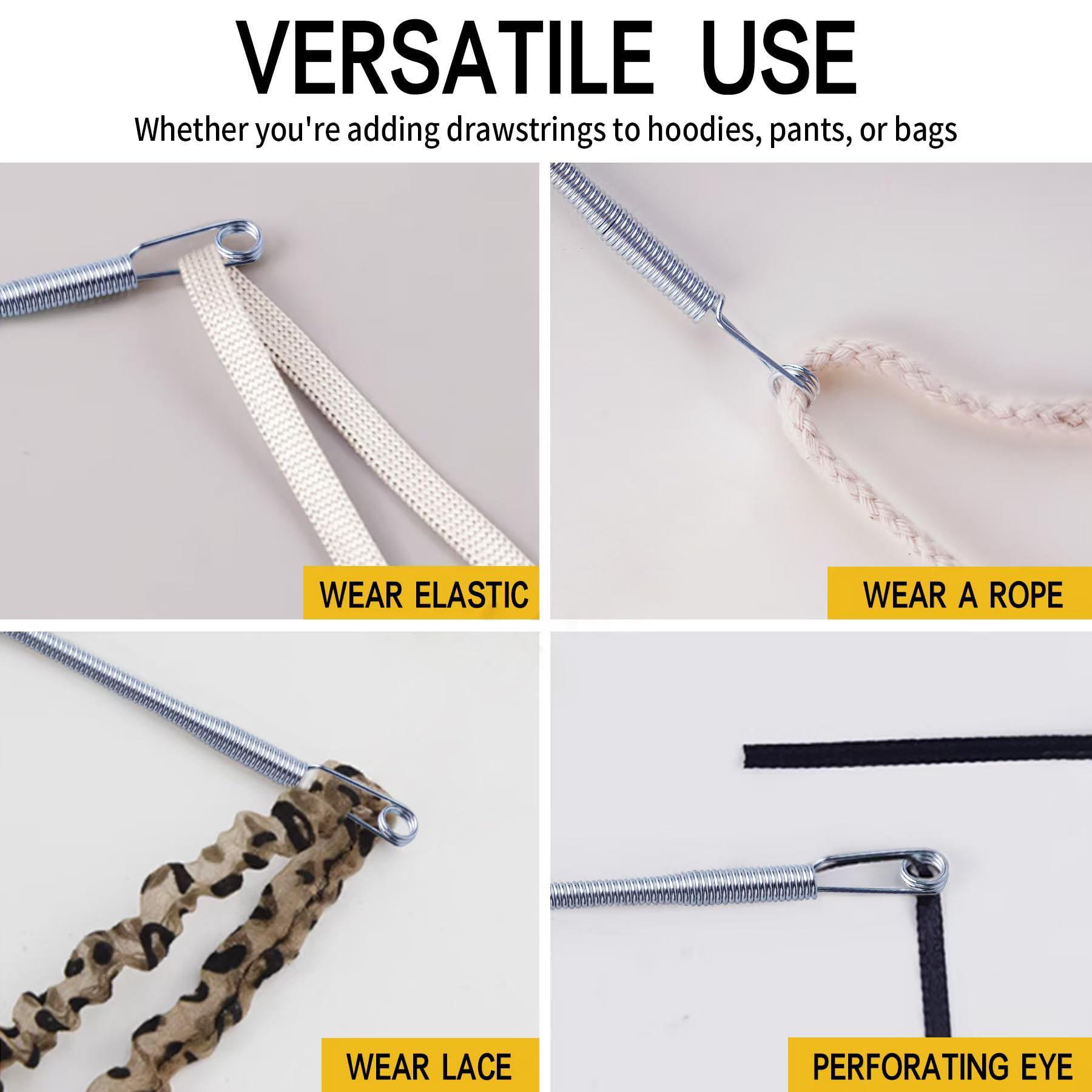 Spring Casual Wear Essential Drawstring Needle Threader Set - 6 pcs Replacement with Easy Tool for Hoodies 20 gauge