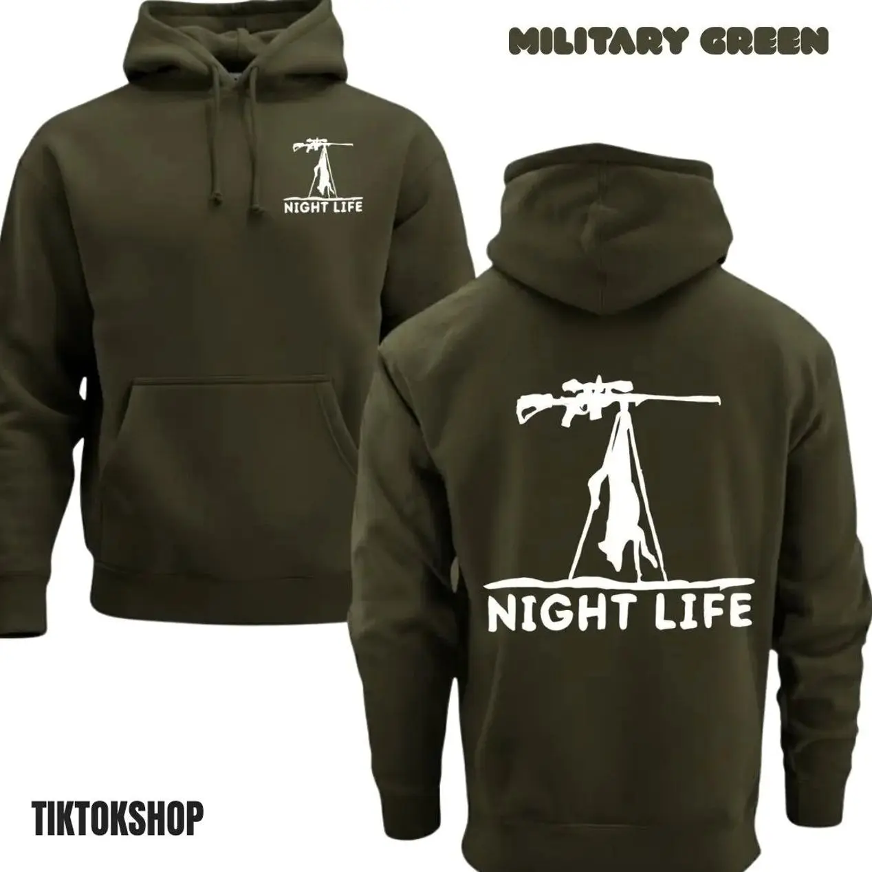 Coyote Night Life Hunting Hoodie - Hunting Coyote Hoodie Thermal Predator Hunter Gear