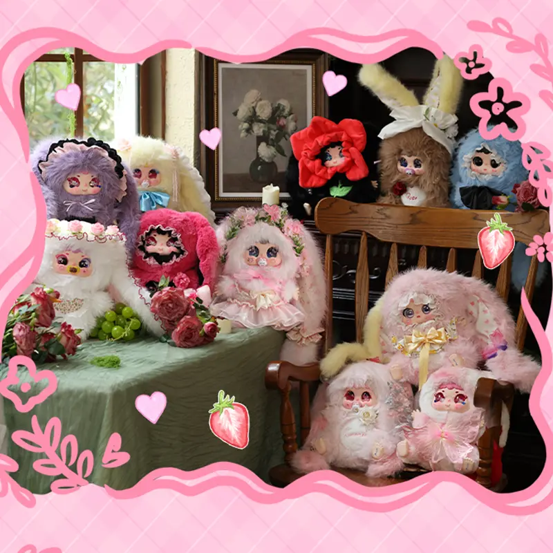 Rumi Jiimo TZHI 600% Rose Dream Island Series Large Plush Doll - Heavy Handmade Boxed Collectible Toy & Plushie, Cute Collectible Soft Hugger, Premium Romantic Floral Stuffed Animal, Blind Bag Unboxing Collector’s Item, Luxury Room Decor Gift