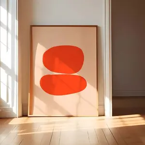 Orange Minimalist Abstract Wall Art, Modern Art Poster,  Large Size Abstract Print, Colorful Print |Frameless Poster 4