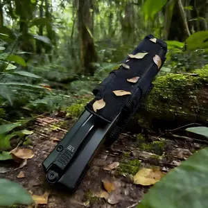 Professional Outdoor Kitchen Knife for Cutting Fruit Meat Outdoor Camping Hiking Black Blade