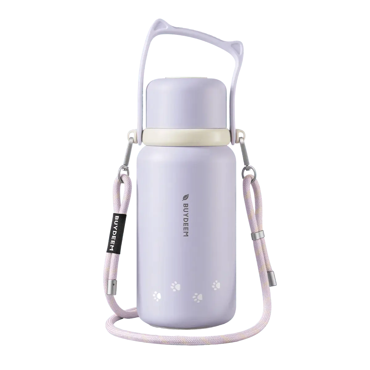 BUYDEEM 1050ml Large Capacity Insulated Tumbler with Strap - Purple, Portable Tea Infuser Water Bottle for Hot & Cold Drinks, Outdoor Travel