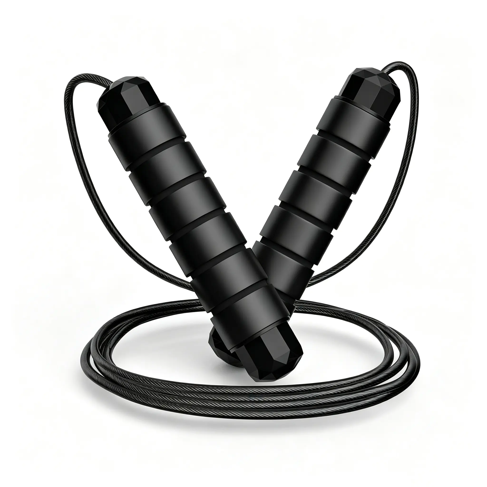 Tangle-Free Ball Bearing Speed Jump Rope, Adjustable Steel Cable with Foam Handles for Home Gym Fitness, Ideal for Adults & Kids