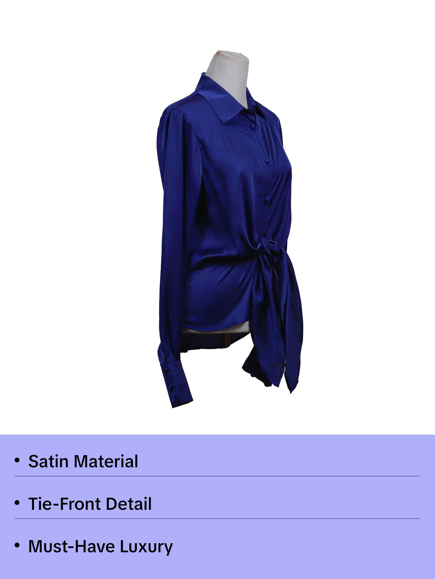 Satin Tie Front top