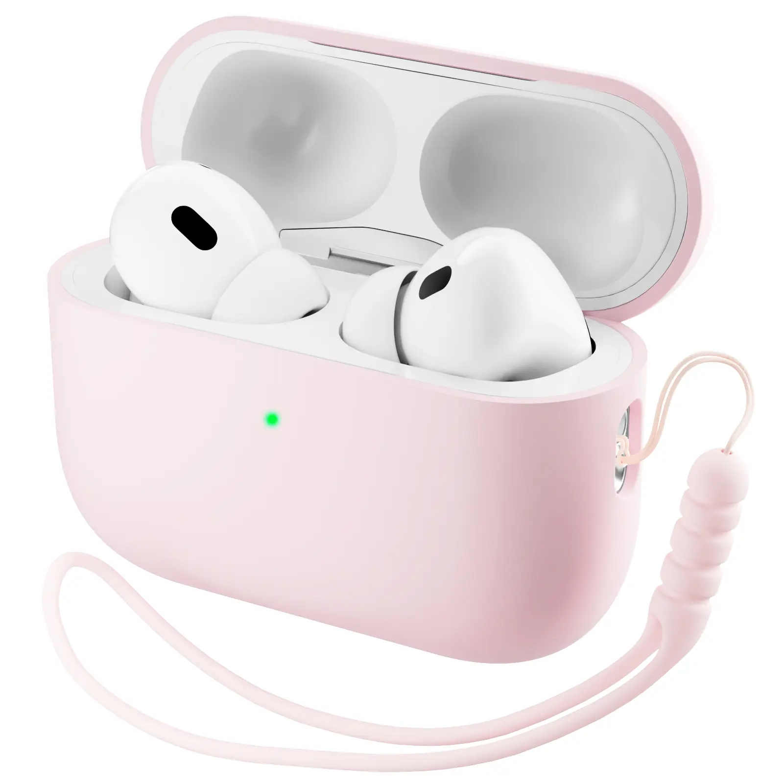 [CASE ONLY] ORNARTO Protective Soft Silicone Case for AirPods Pro 3, Pro 2, 4th Gen - Front LED Visible Skin Cover, Handheld Accessories, Compatible with AirPods 2025 True Wireless Headphones Chalk Pink tiktokshopbacktoschool