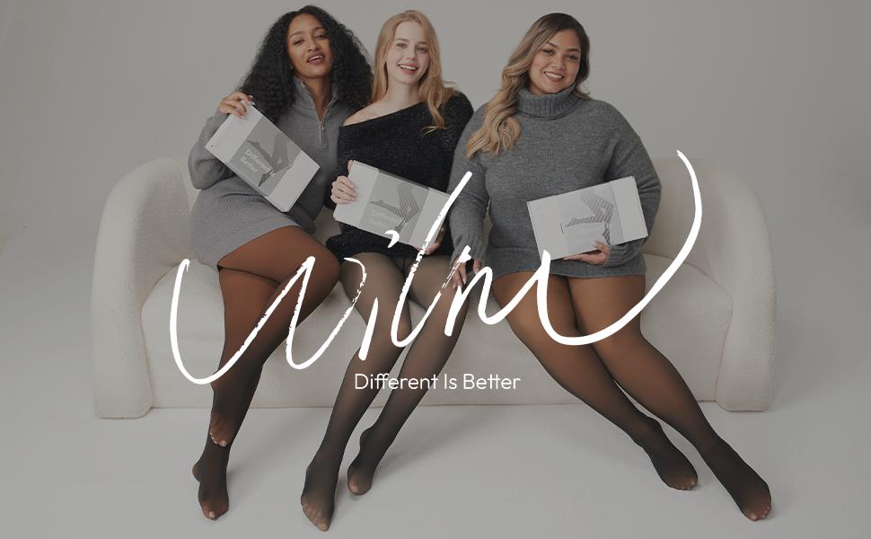 WiliW Fleece Lined Tights for Women Fake Translucent Warm Comfort Pantyhose Shapewear Leggings Sheer Thick Tights for Winter Fit Womenswear Basic Style