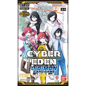 Bandai Namco Digimon CCG Cyber Eden (BT22) Sealed Booster Pack - 12-Card Collectible, Hobby Trading Cards with Illustrator's Autograph