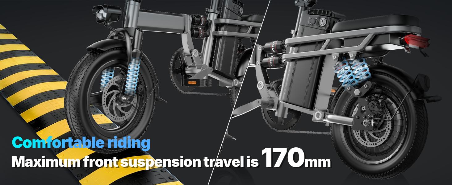 PASLDA Folding Electric Bike for Adults | 48V 15Ah Battery | 500W Motor | 20MPH | 30 Miles Range | Compact Commuter E-Bike