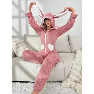 【Black Friday Cozy Deal】Women’s Heart Hooded Onesie – Soft & Warm Loungewear Pajamas for Winter
