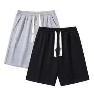 American high street spliced drawstring shorts, men's loose casual five-point sweatpants