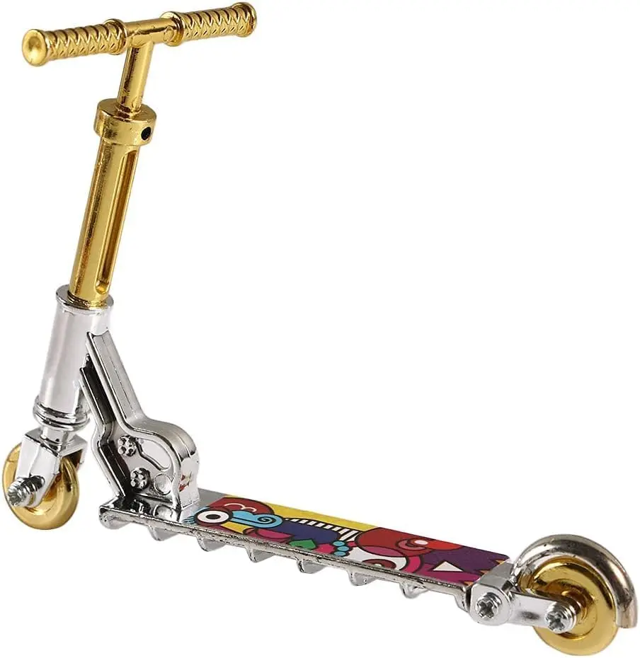 Mini Finger Scooter Two Wheel Toy – Finger Bike Fingerboard Skateboard, Gold (Style A) Gold Finger Scooter Toy – Mini Two Wheel Simulation Bike & Fingerboard (Style A) Mini Finger Bike Scooter Toy – Two Wheel Fingerboard Skateboard for Kids, Gold