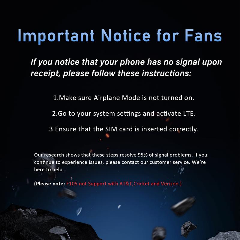 FOSSIBOT F105 Rugged Phone Unlocked 10300mAh Battery Cell 6.74" HD+Display 12GB RAM/64GB ROM 20MP Camera 4G Dual SIM Android 14 Waterproof IP68/IP69K Outdoorfun (NOT Compatible with AT&T, Cricket, and Verizon)