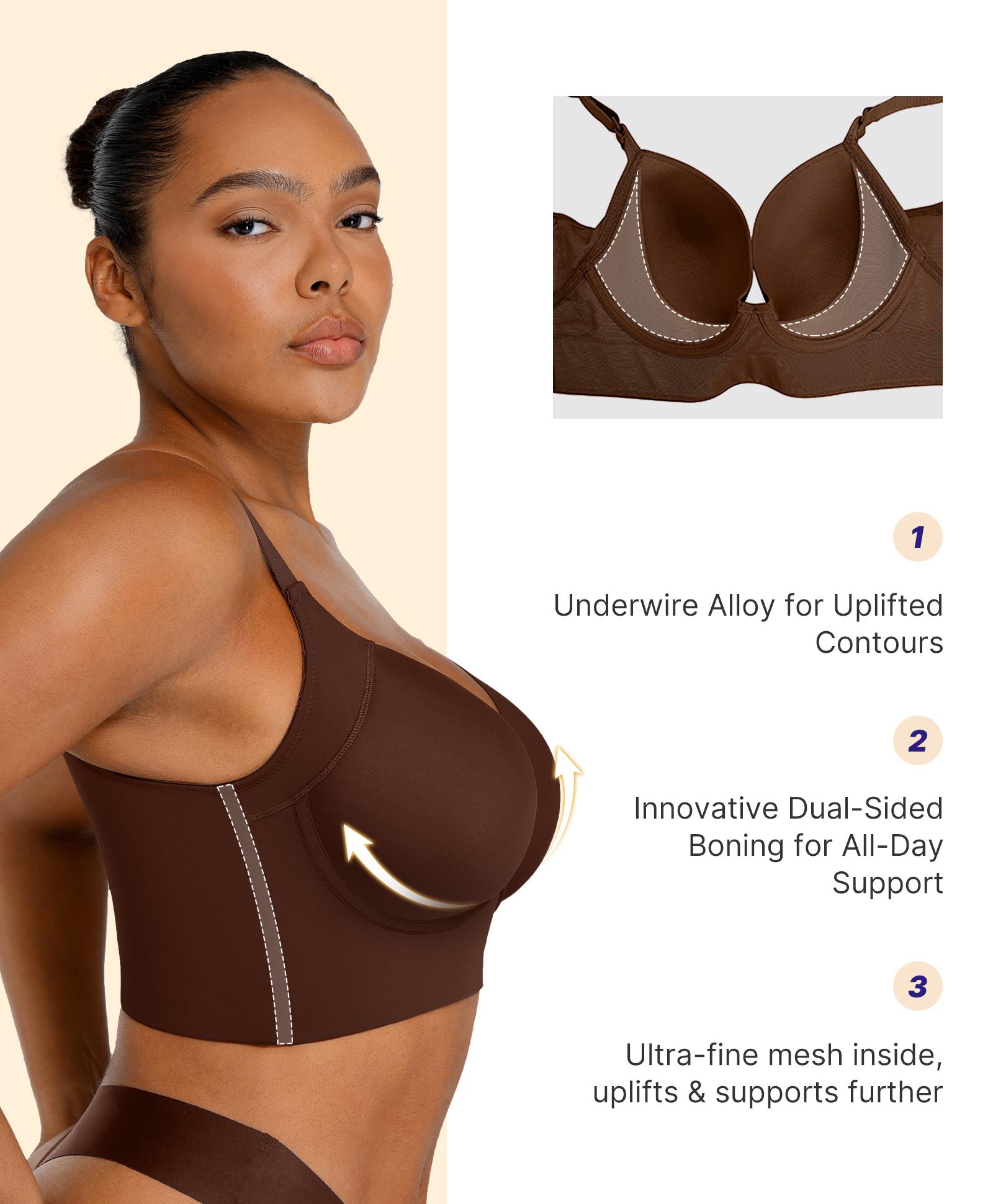 Shapellx Sculpt One-piece Underwire Push-Up Bra Comfortable Basic Lady Underwear with Modifiable with Shoulder Band Womenswear