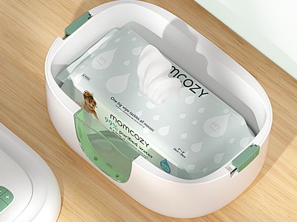 Momcozy Baby Wipe Warmer, Innovative Spring Design, Large Capacity Wipes Dispenser, Fast and Even Heating, 4 Modes of Temperature Heating Control 1 Pack