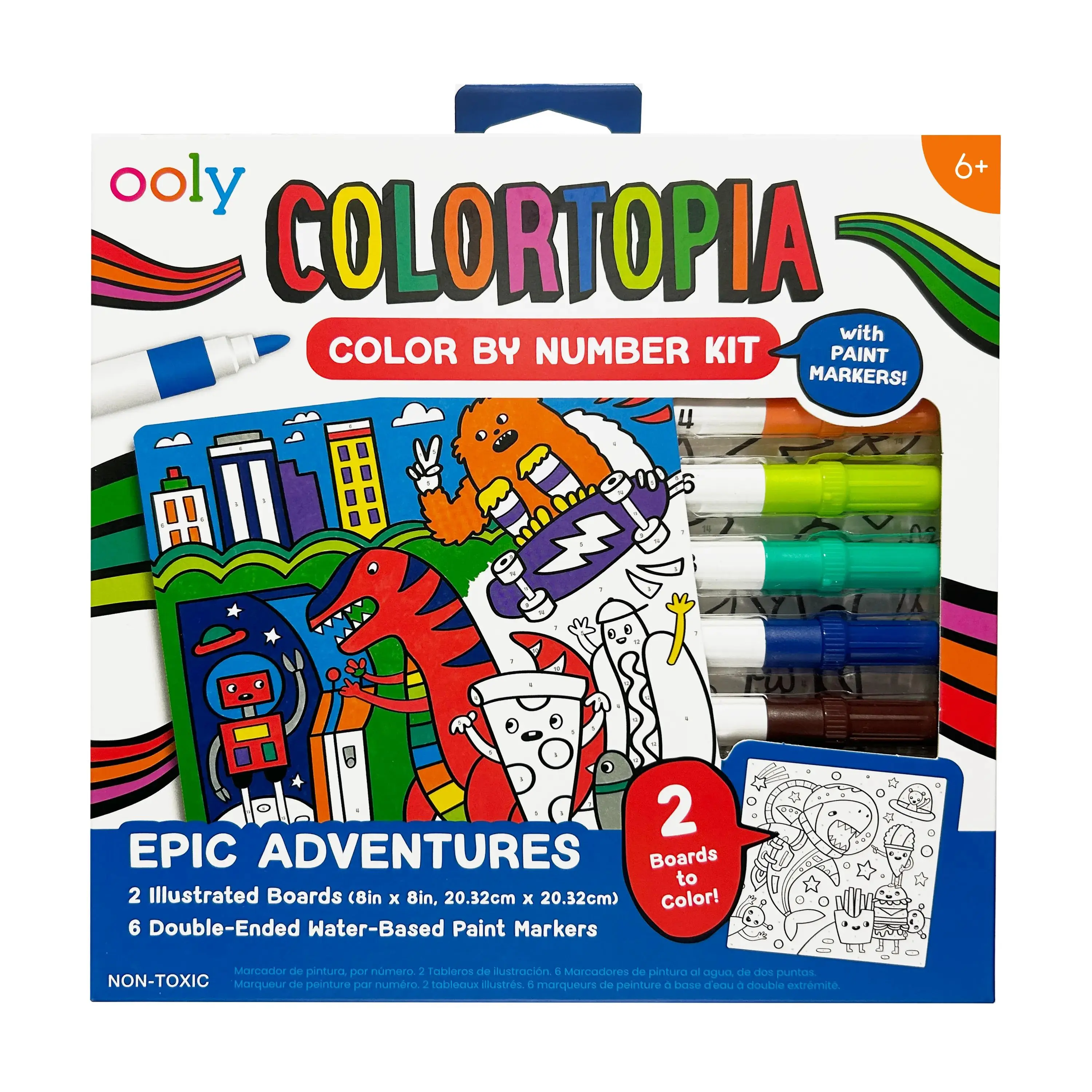 Colortopia Color By Number Paint Marker Kit - Epic Adventures