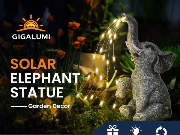【Spring Glow Up】GIGALUMI Statue Garden Decor Elephant/Turtle/Squirrel/Dragon/Dinosaur/Angel/Bunny Figurine Solar Powered LED Lights, Solar Light Outdoor, garden accessories, backyard lights, Birthday Gifts, Decor for Garden, Patio, Yard 【Spring Glow Up】GIGALUMI Statue Garden Decor Elephant/Turtle/Squirrel/Dragon/Dinosaur/Angel/Bunny Figurine Solar Powered LED Lights, Solar Light Outdoor, garden accessories, backyard lights, Birthday Gifts, Decor for Garden, Patio, Yard