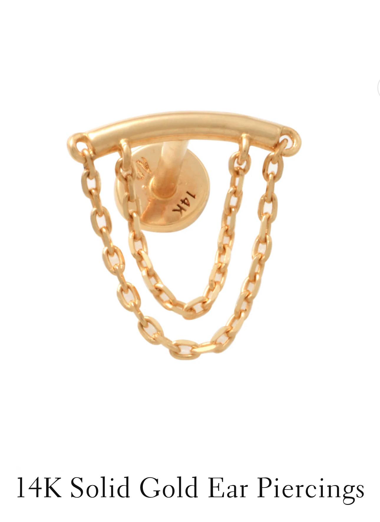 14K Solid Gold Ear Piercings for Women - Fashion Accessory