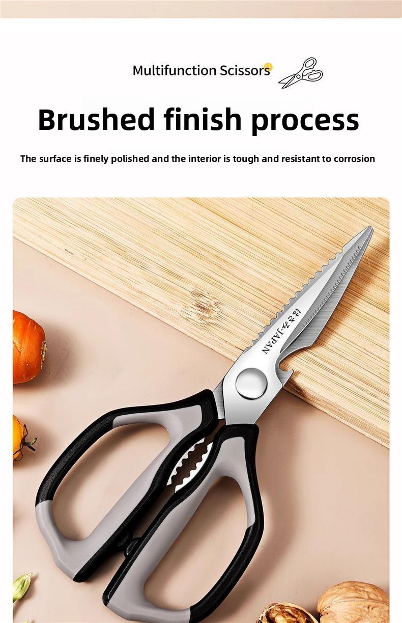 Large Multifunctional Kitchen Scissors Heavy Duty Chicken Bone Cutting Stainless Steel Household Scissors Sharp Durable Labor Saving