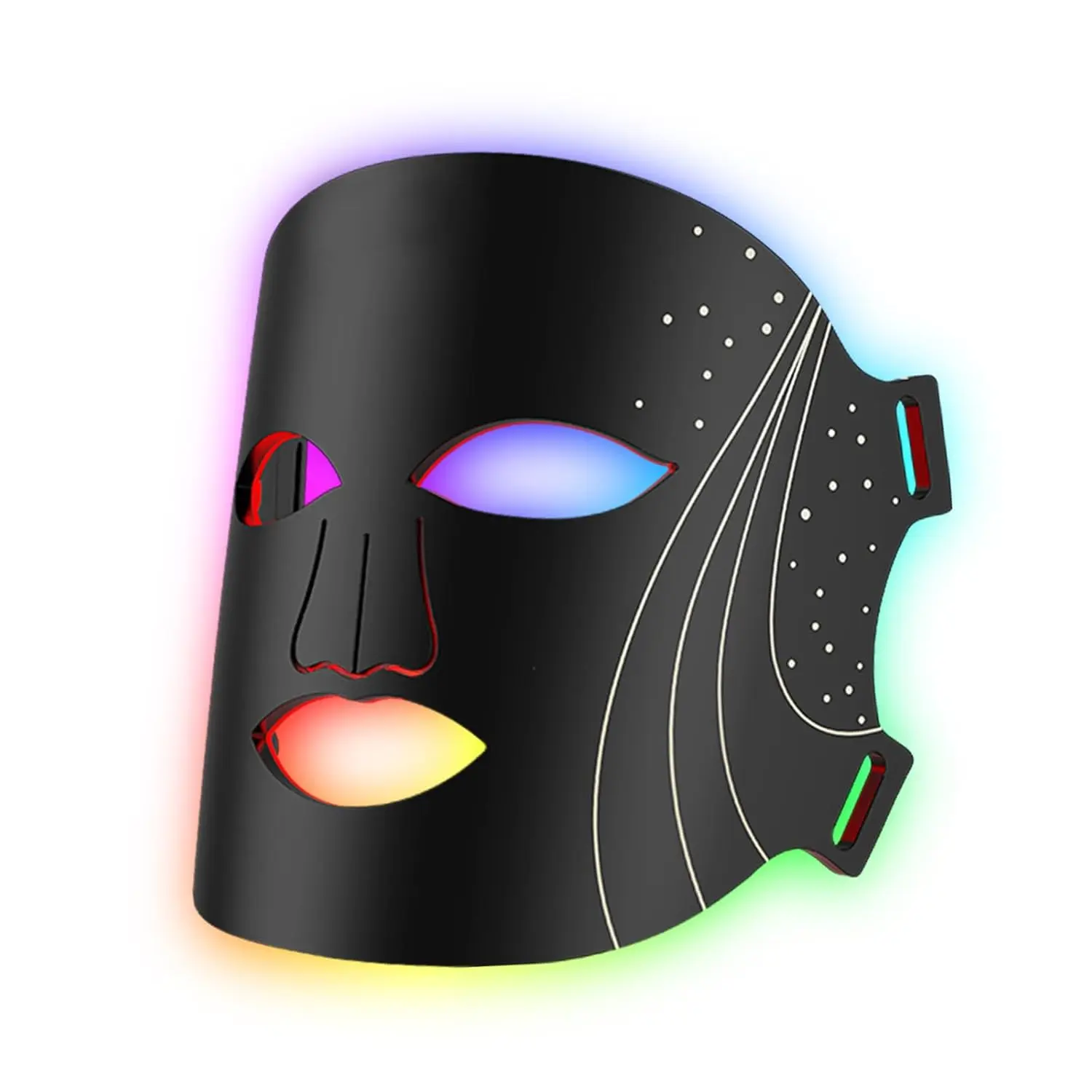 7-in-1 Red Light LED Facial Mask, Soft Silicone USB Charging Portable Silicone-Based Microcurrent Device, Comfortable Gentle Women's Skin Care Tool for All Skin Types, 1Pc, Silicone-Based Microcurrent Devices