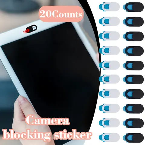 20-Count Ultra-Thin Webcam Cover Slides - Easy-to-Use Privacy Protection Guard for Laptops, Phones, iPads, Desktops, Tablets, iPad Accessories, Tech Gadgets, Fits Most Devices with 365-Day Coverage