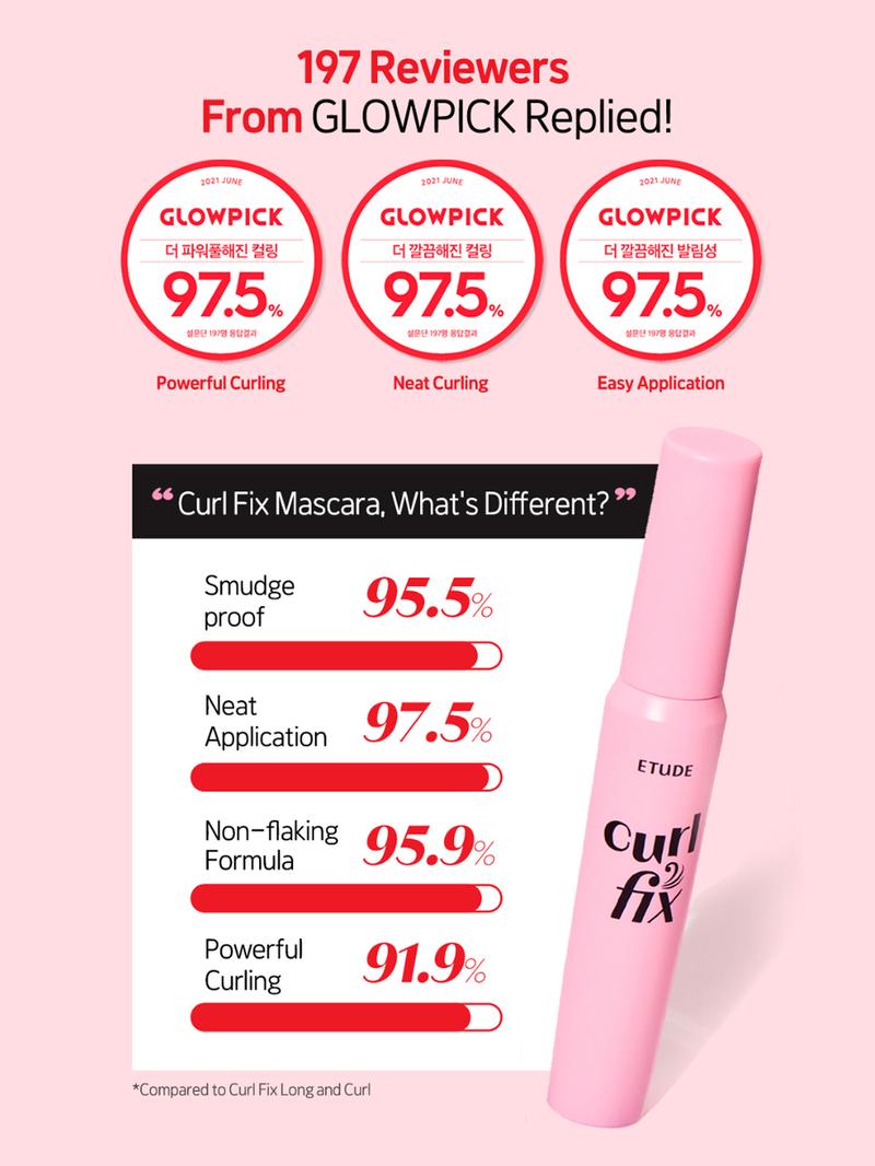 [ETUDE Official] Curl Fix Mascara & Curler Set #02 BROWN | 24H Lifted Lashes | Smudge Proof | Waterproof | Trendy K-Idol Look