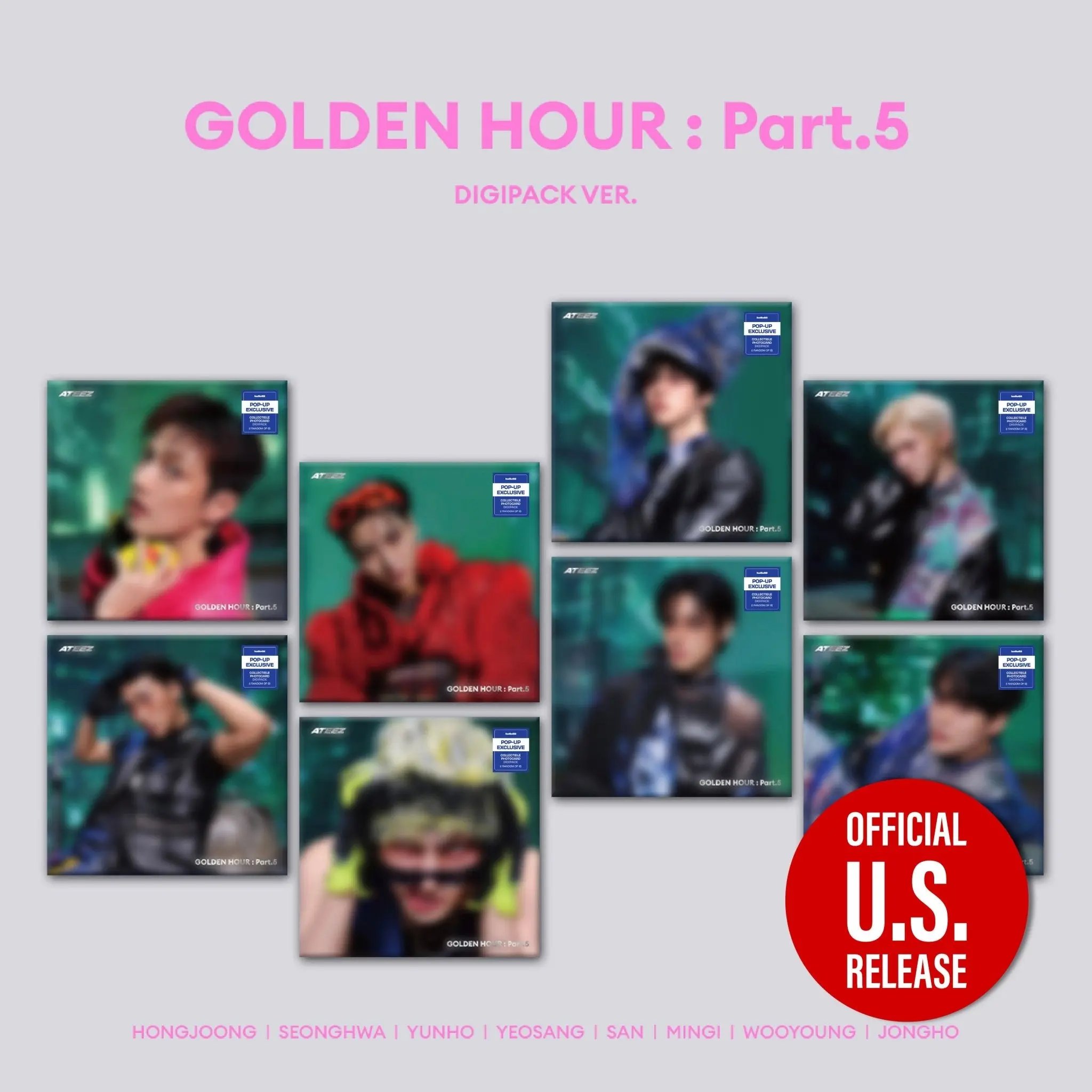 ATEEZ GOLDEN HOUR Part.5 Digipack POP-UP Exclusive CD Album PEEK THIRSTY Photocards 8 Member Ver
