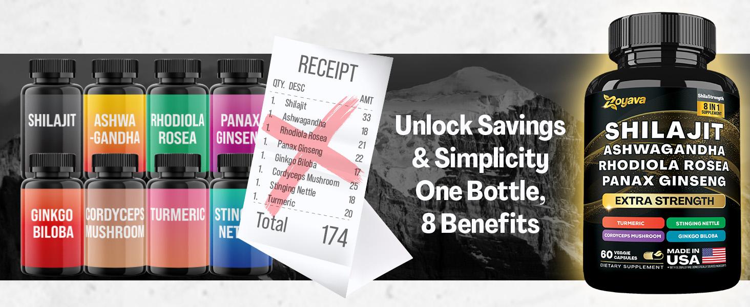 Zoyava Shilajit Supplement - All-in-One Multivitamin Energy Booster - with Ashwagandha, Rhodiola Rosea & 7+ Extra Strength Herbal Ingredients - 60 Capsules - MADE IN USA Zoyava Shilajit Supplement - All-in-One Multivitamin Energy Booster - with Ashwagandha, Rhodiola Rosea & 7+ Extra Strength Herbal Ingredients - 60 Capsules - MADE IN USA