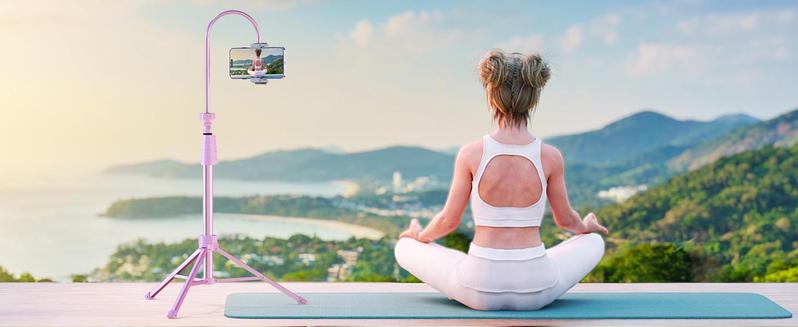 UBeesize 88" Flexible Tripod Stand with Gooseneck Arm, Remote & Phone Holder — Overhead Selfie Stick for Video Recording, Live Streaming, Watching, Cooking — Compatible with iPhone, Android & Camera