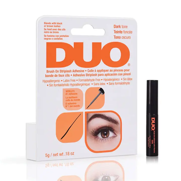 Ardell DUO Brush-On Gel Striplash Adhesive, Dark Tone, 0.18oz - Cosmetic Eyelash Glue with Retinol for a Mess-Free, Natural Makeup Look, Makeup Enthusiasts, Water (Aqua, Lengthening, Eyelashes Extensions, Lash Extensions, Glycerin, False Eyelashes & Adhes