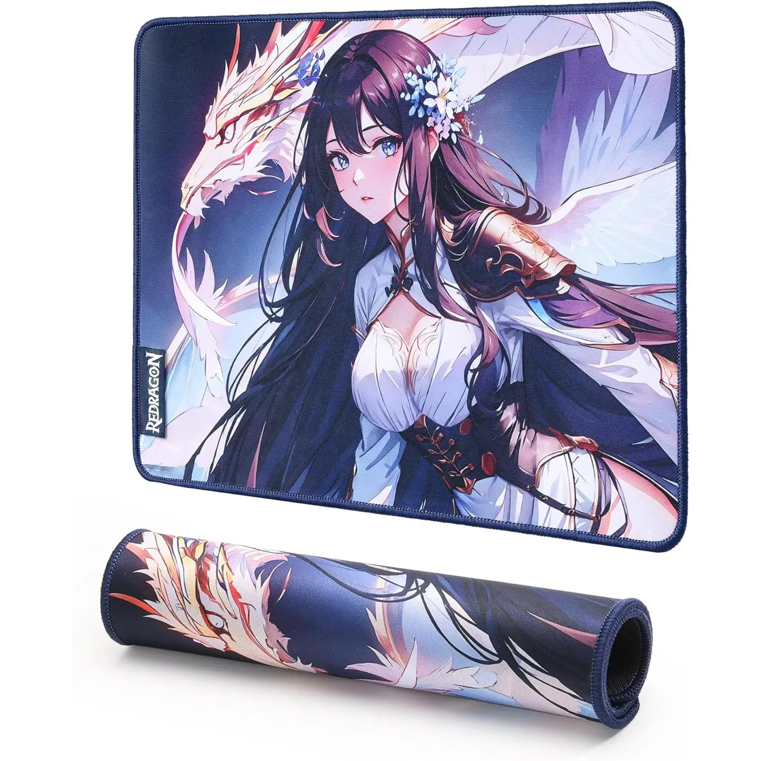 Redragon P046S Anime Gaming Mousepad, 13x10in Fabric Surface, 5mm Thick Smooth Lycra, Stable Rubber Non-Slip Base, Spill-Resistant, Precise Control, Durable Design Faux Leather Desk Accessory for Computers & Office,back to school,back to school haul