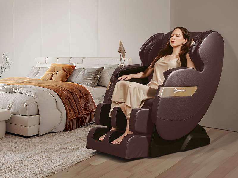 Real Relax 2024 massage chair of Dual-core S Track,heating function support Bluetooth APP control full body zero gravity comfort massage recliner