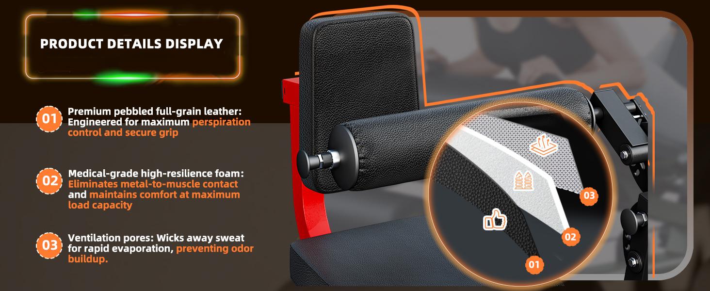 Leg Extension and Curl Lower Body Workout Machine, Heavy Duty Adjustable Leg Rotary Extension Plate Loaded Fitness Equipment for Thigh Home Gym, for 1''/2'' Weight Plates with Easy Mobility Wheels