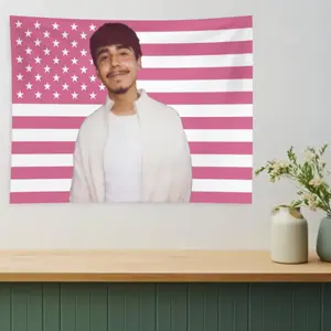 Ivan Star America Pink Cornejo Flag Wall Tapestry 3x5FT Vintage Cotton Decor for College Dorms Bedrooms Living Rooms Offices Parties Gifts - Light