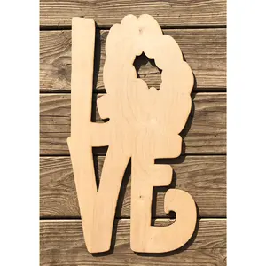 21" LOVE King Cake Mardi Gras Door Hanger Wood Craft Blank