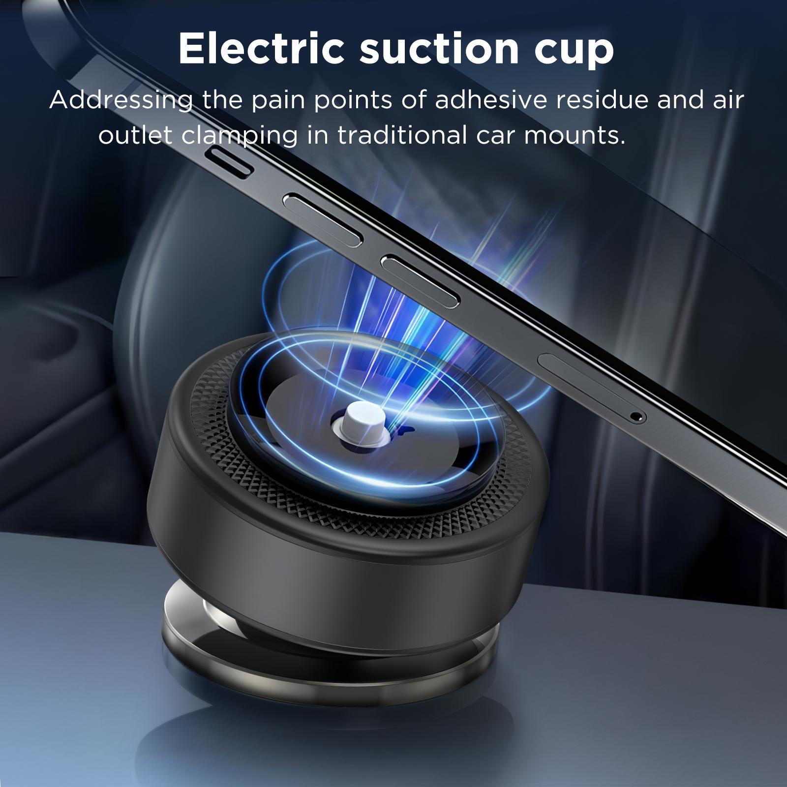 Black Magnetic Phone Holder with Suction Cup, 360° Rotatable Design, Stable & Strong Adsorption, Compatible with 4-7 Inch Smartphones, Ideal for Car & Home Use Black Magnetic Phone Holder with Suction Cup, 360° Rotatable Design, Stable & Strong Adsorption, Compatible with 4-7 Inch Smartphones, Ideal for Car & Home Use