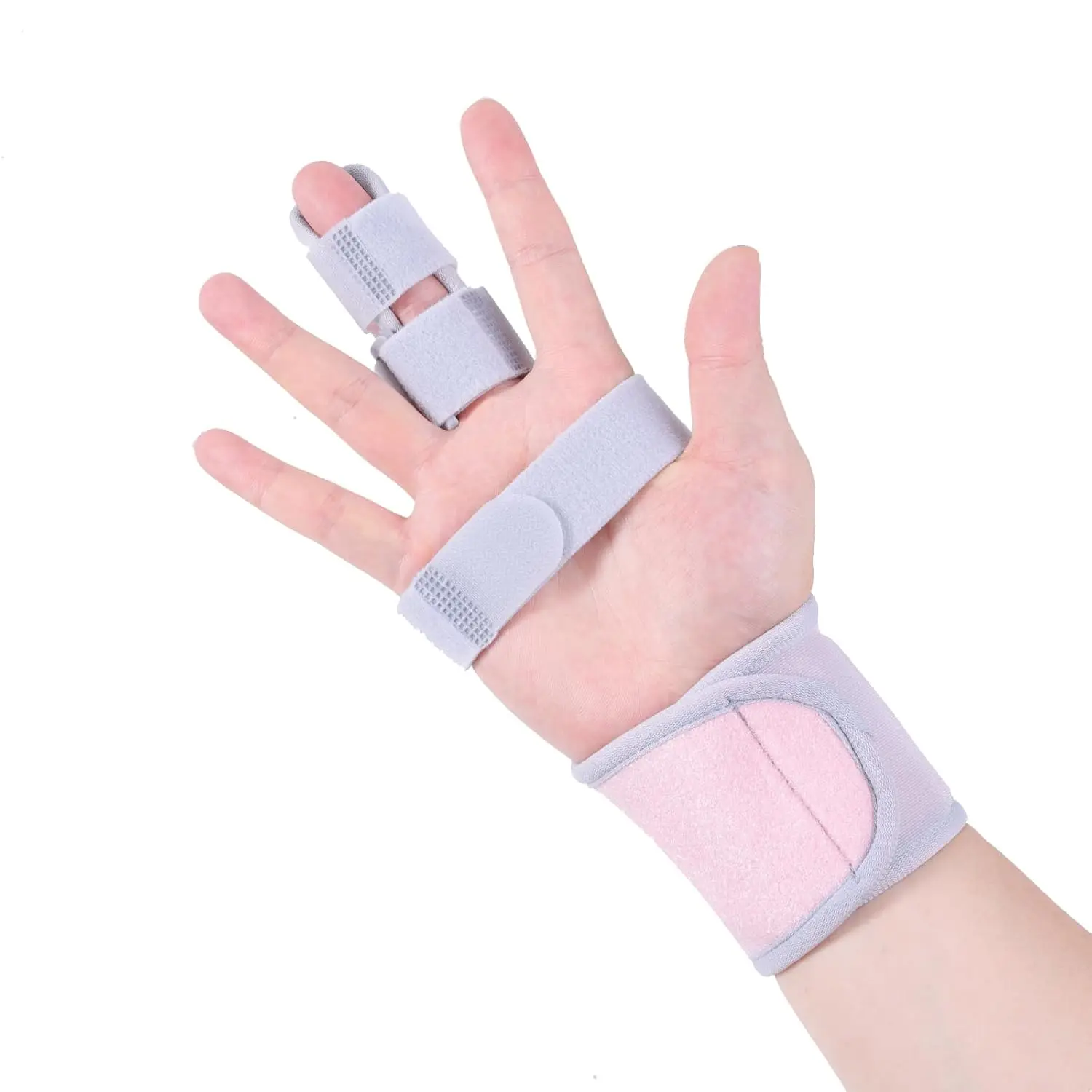 lefeke Trigger Finger Splint, Finger Brace for Middle, Index, Pinky or Ring Finger Support, Hand Splint for Broken Fingers, Arthritis, Fracture, Hand Brace with Fingers Support (Pink)