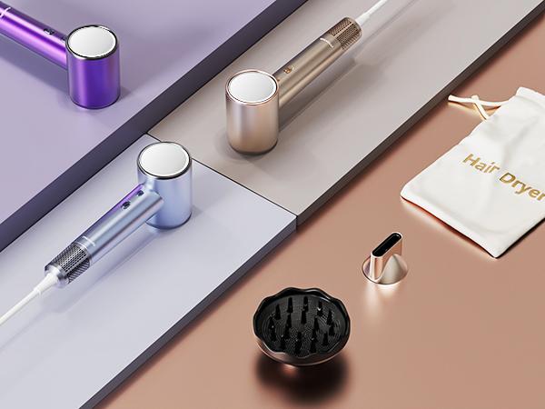 Maxodo 1400W High-Speed Hair Dryer with Ion Technology & Brushless Motor for Salon-Quality Drying 110,000 rpm 200 Million Ions Healthy Shine 360° Diffusers