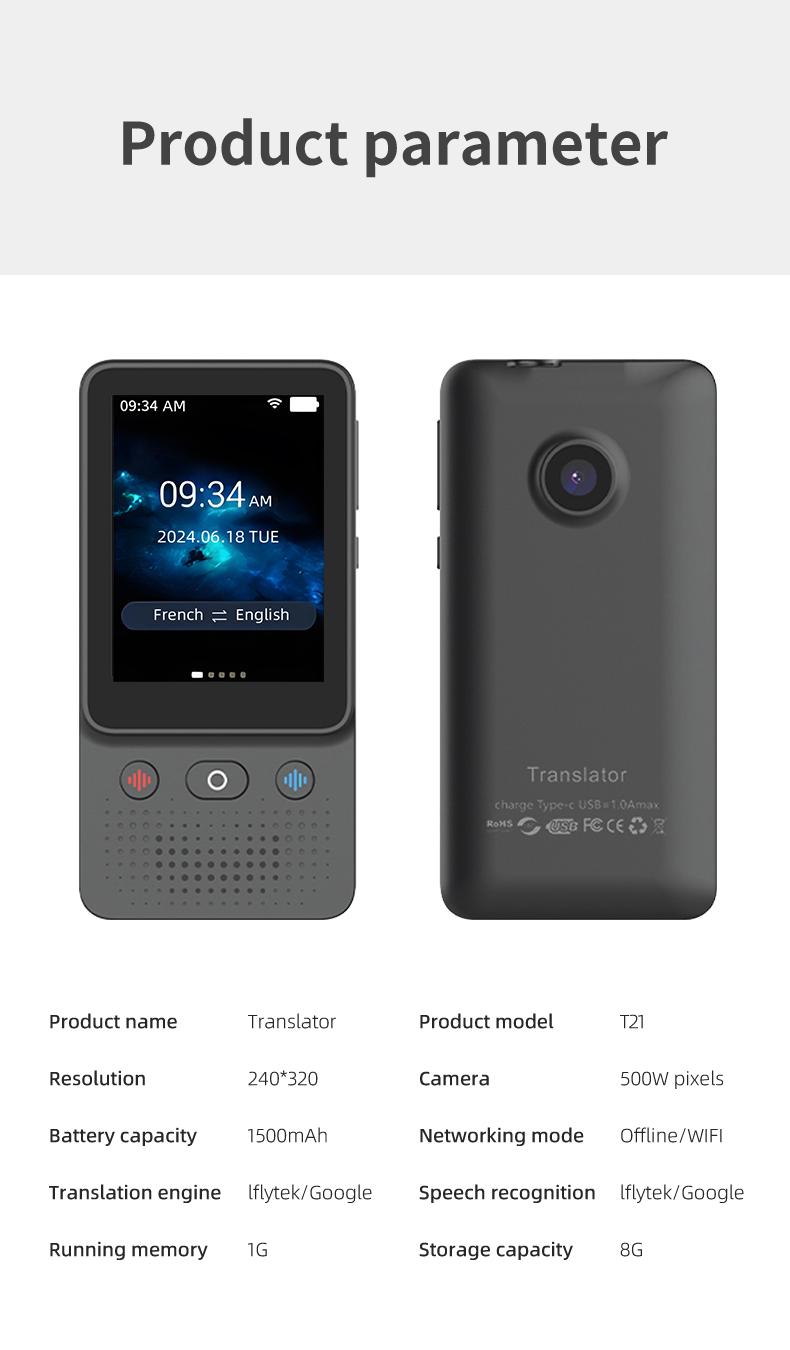 2026 Newest Portable Al Language Translator Device | No Additional Charges | Translation Does Not Require a Signal Source | Translate 138 Languages with WiFi | Translation Multi-Language Touchscreen Translator