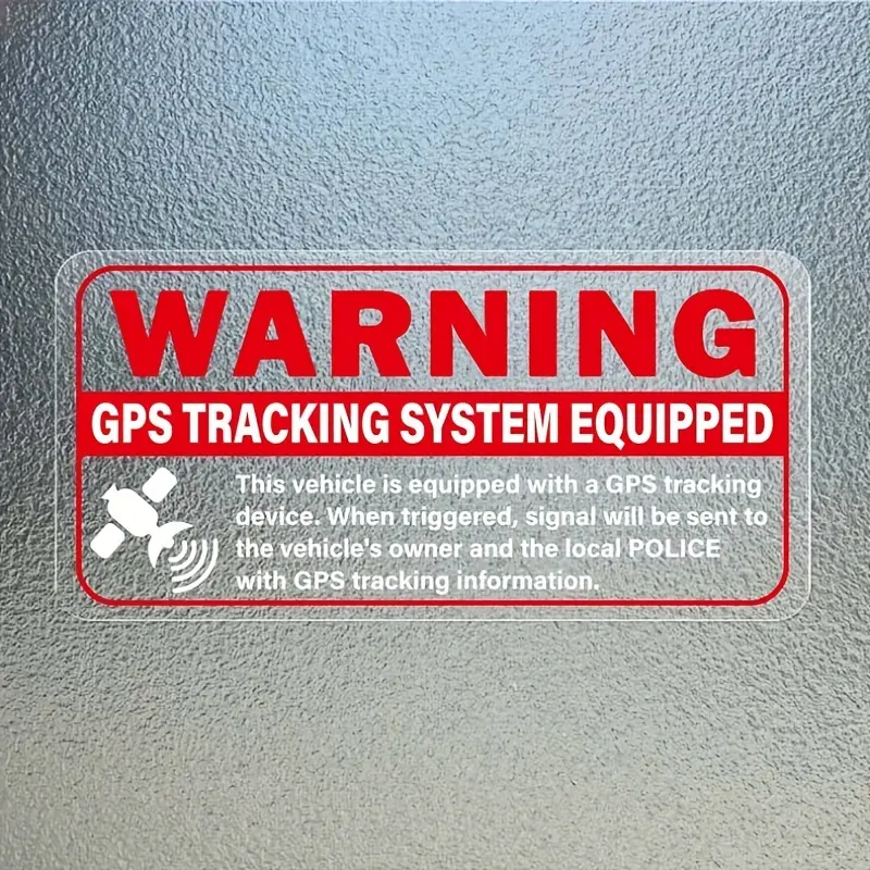 Warning: The GPS Tracking System Is Equipped with Vehicle Decals - High-quality Self-adhesive PVC Safety Alarm Stickers Suitable for Car Windows, Anti-theft and Waterproof Door Signs Label Sticker