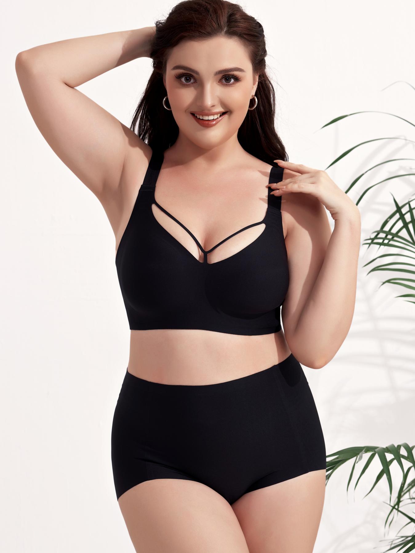 COKE Leopard Jelly Wireless Push Up Bra 1PC - Seamless Deep V Bralette for Women |    Comfy T-Shirt Bra for Everyday Wear (S-3XL)