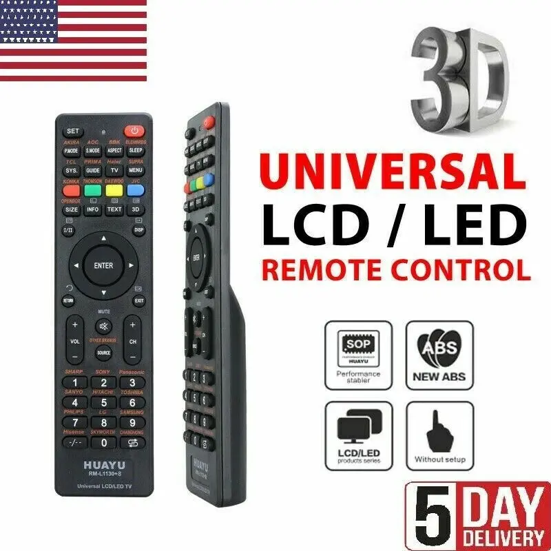 Universal TV Smart Controller Remote Control, Black Button-Operated Memory Accessory for Vizio, Panasonic, Sharp LCD LED TVs, Accessories, Controller Remote Controls